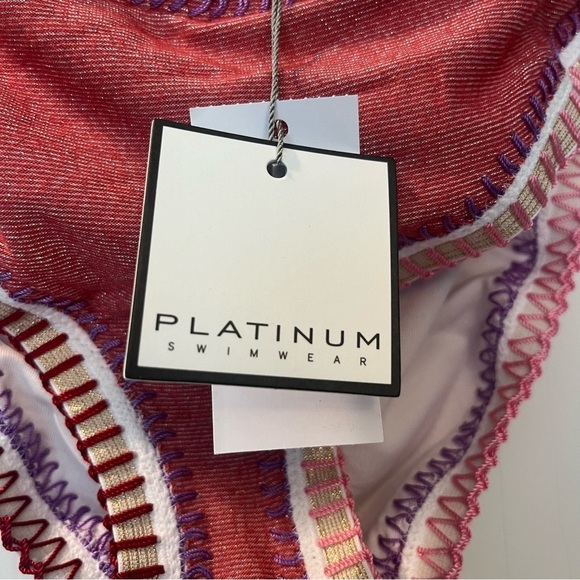 Platinum inspire Solange Ferrarini Teaberry Crochet Trim Bikini Bottom Medium - Picture 12 of 13